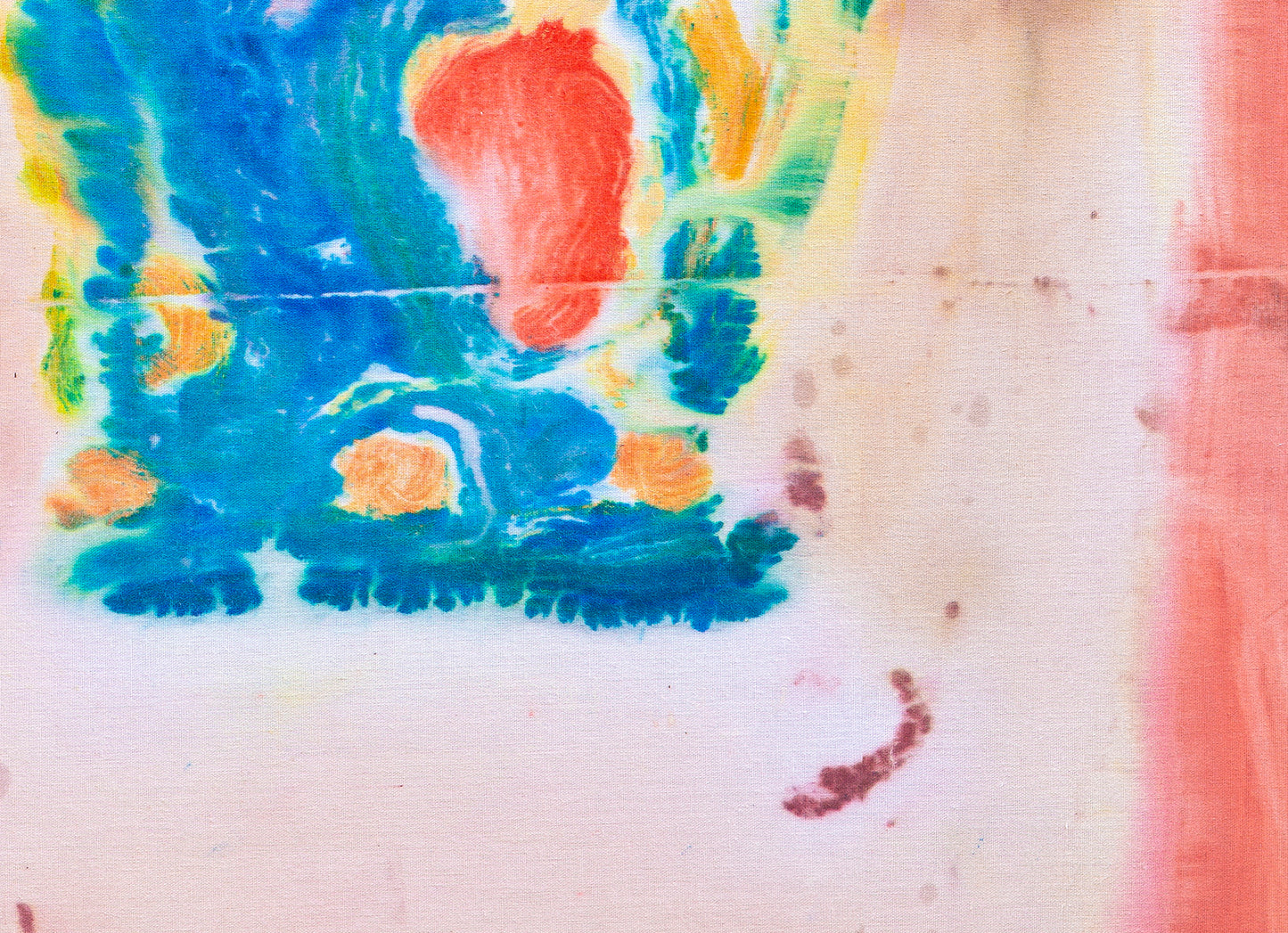 Close-up detail of SunFlower Melon, showing the print surface and the artist's signature.