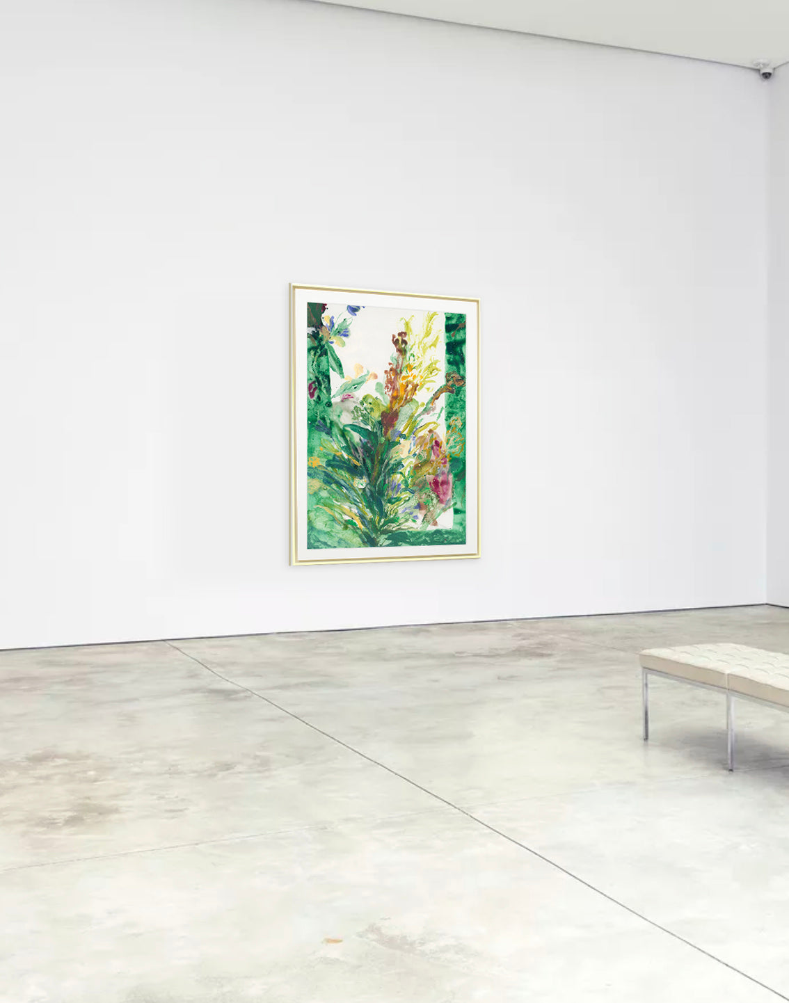 CARAVAN by Jakob Steen, framed in oak and hung in a calm, minimal interior.