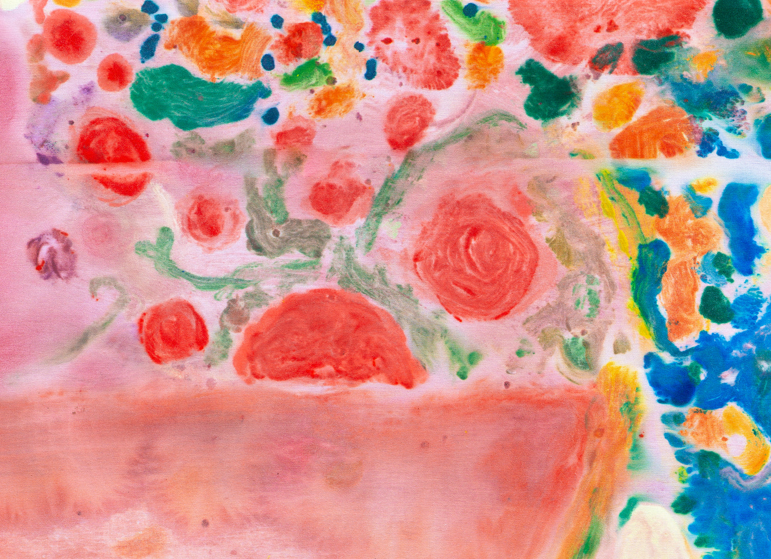 Close-up detail of SunFlower Melon, showing the print surface and the artist's signature.