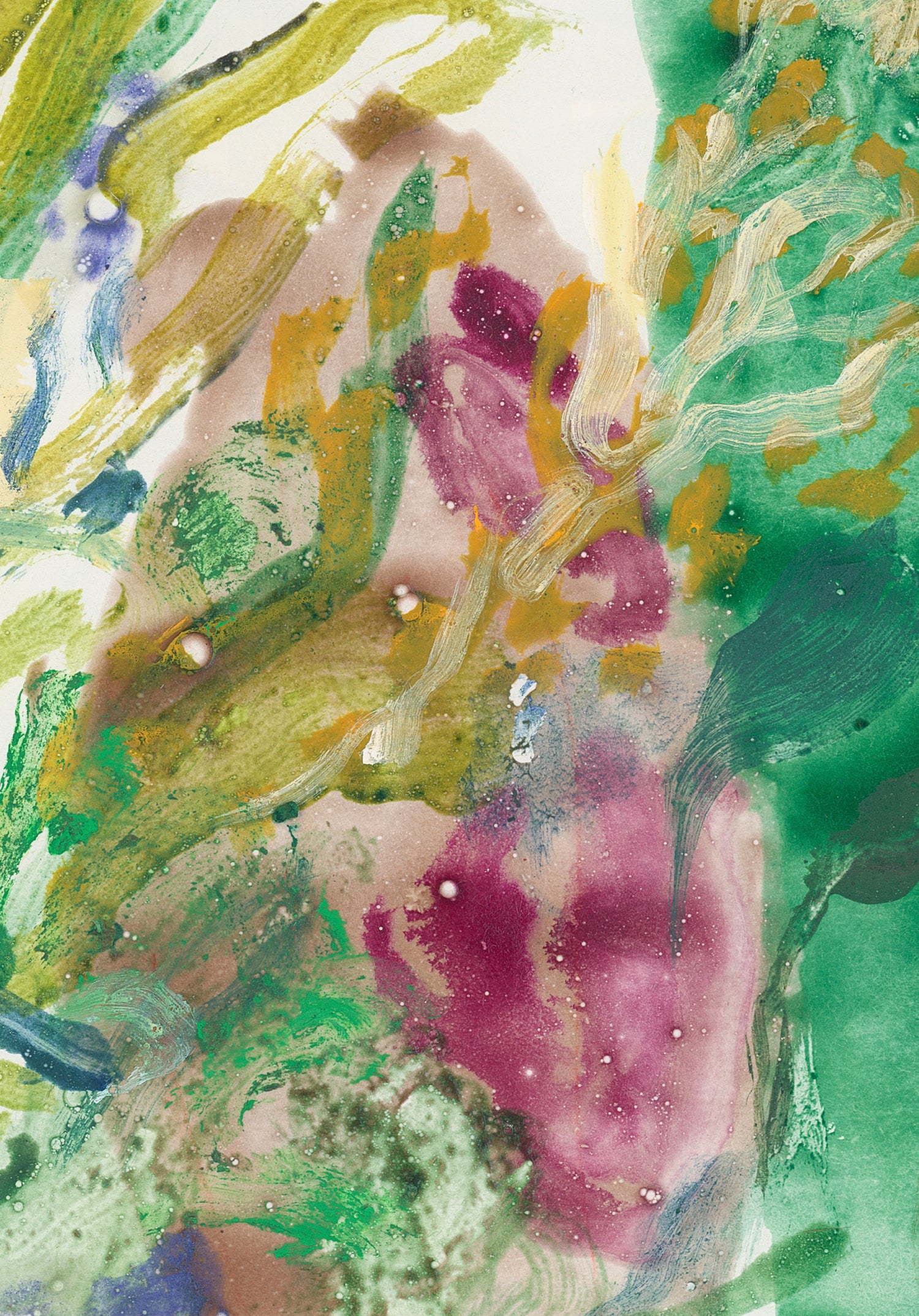 Close-up detail of CARAVAN, showing the print surface and the artist's signature.